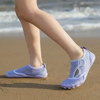 Леки меки сандали за плуване и къмпинг за момичета, детски обувки с пет пръста, детска акваобувь, бързосъхнеща плажни обувки за боси