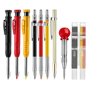 Набор от механични плотницких моливи с превръзка за маркери, строително дърводелски твърдосплавен инструмент за рисуване, Дърводелски Молив, Маркер инструменти