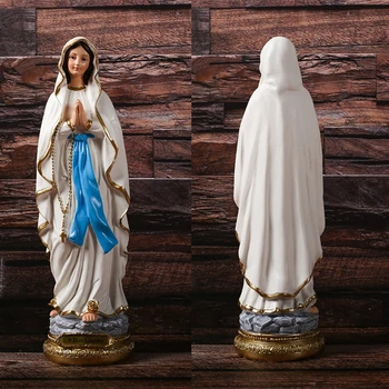 Лурдская Богородица, Пресвета Дева Мария, католически религиозен подарък, статуетка от цветна смола, Статуетка