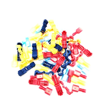 60 бр. /лот Сини, червени и жълти автомобили быстросъемные конектори за кабели с ключалка Scotch Lock Обжимные