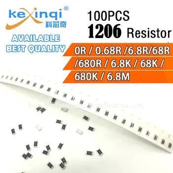 100 бр./лот SMD 1206 Резистор 0,25 W 1/4 W съпротивление 0R Ти 0,68 R 6,8 R 68R 680R 6,8 K 68K 680K 6,8 M