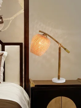 Нови китайски Бамбукови Тръби с ръчно изработени Творчески Персонализирани Лампи от Бамбук Art Нощна лампа за спални хотел Дзен