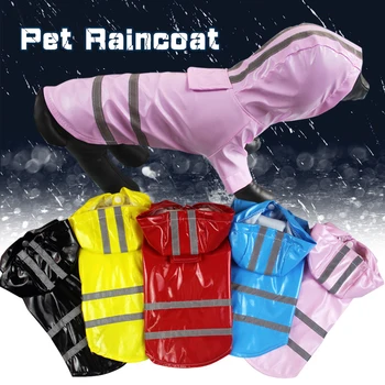 Пролетно-летния уличен дъждобран за кучета, Отразяваща ПУ, дъждобран за кученца с качулка, непромокаеми якета за кучета, котки, Чихуахуа