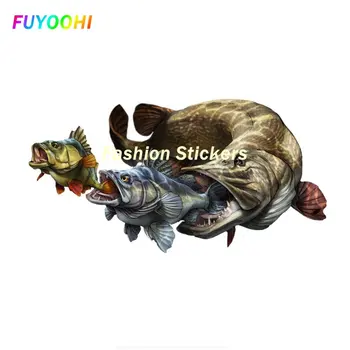 Етикети FUYOOHI за Dodge, стикер Asome Fish Art, Лепило за украса на кола, пътен под наем, винилови етикети