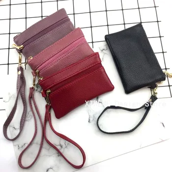 Модерен женски портфейл от изкуствена кожа, малко в чантата си за дреболии, чанти за пари с цип, Детски джобни портфейли, държач за ключове, карта