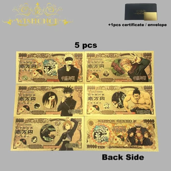 Най-продаваните стоки от всички стилове Красиви комплекти банкноти от японски аниме Пластмасова карта от аниме с позлатени с 24-каратово за събиране