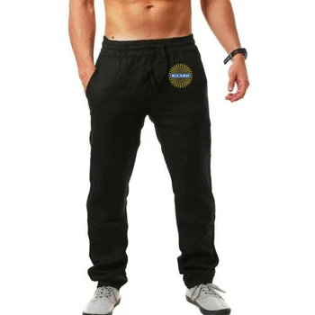 Lijia Пролет / лято 2023, нови мъжки панталони за отдих и удобни обикновена ленени панталони, спортни панталони, панталони