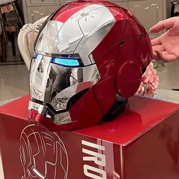 Горещ Каска Marvel Iron Man Autoking 1/1 Mk5 С Дистанционно И Гласов Контрол, Автоматично Шлем-Маска Железния Човек С Led Подсветка, Подарък За Момчета