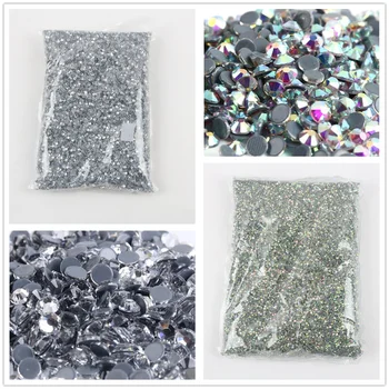чанта ss3-ss50 на Едро Кристално чисти кристали AB flatback със стъклени кристали За декорация на дрехи и нокти
