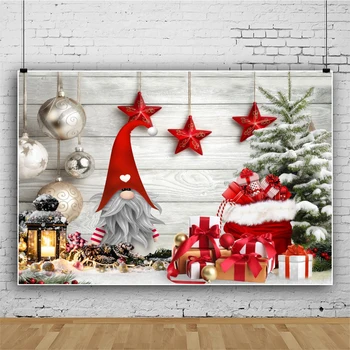 Декор за зимни коледно парти Laeacco, Дървена дъска, фон, Коледна елха, подарък за бал, подпори за семейния портретна фотография за деца