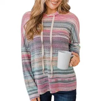 Случайни пуловер, Универсален Женски Пуловер С качулка, Стилна Hoody на съвсем малък за Ежедневното Пролетно-есенния Свободно Намаляване с Дълги