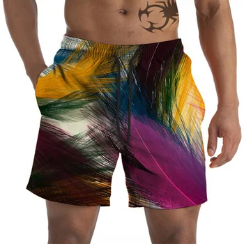 Мъжки Летни Плажни Плувни Панталони Шорти За Сърф Бърза Мода Ретро Бански Ежедневни Удобни Плажни Къси Панталони Стръмни Ледени Шорти