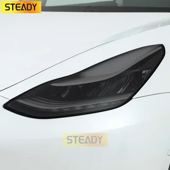 Фаровете на колата защитно фолио оттенък защита задна светлина пушена Черен прозрачен TPU стикер за Тесла Модел от аксесоари 2020 