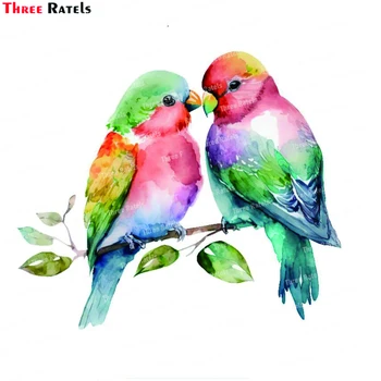 Three Ratels K795 Цветни стикери за стена с птици любов, топли етикети за спални, хол, кабинет, тапети, декорация на дома