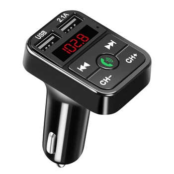 Автомобилен mp3 хендсфри Безжична Bluetooth комплект за Автомобил FM трансмитер TF Карта LCD-MP3-плейър, Двойно USB 2.1 A зарядно за Кола за телефон