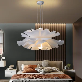 Модерен led окачен лампа в тавана лампа за спални, проста топло полилей за помещения и на улицата, в скандинавския дизайн, Листенца 2023 Осветителни тела