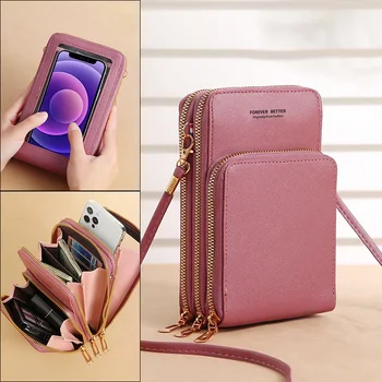 Новата многофункционална дамска чанта за мобилен телефон със сензорен екран, портфейл, ежедневни модни улични чанти-незабавни посланици на едно рамо за жени 2023