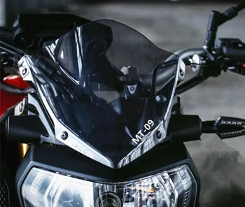 Аксесоари за мотоциклети, подходящи за MT-09 MT09 FZ09 FZ-09 2014 2015 2016 Козирка на предното стъкло, козирка от вятъра с логото на