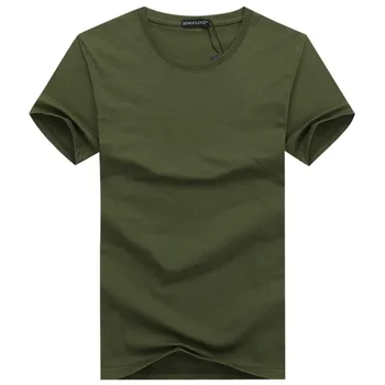 A2807 Прост креативен дизайн на линия едноцветни памучни тениски За мъже, Ново записване, Стилна Мъжка фланелка с къс ръкав, плюс размер
