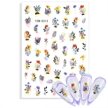 3D стикери за нокти, многоцветни стикери с писмото шарени пеперуди за маникюр, етикети със собствените си ръце за нокти
