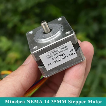 Minebea NEMA 14 35 мм, 2-фаза 4-жични хибриден тънък стъпков двигател с вал 5 мм за 3D-принтер, робот-гравировального металообработващи машини с ЦПУ