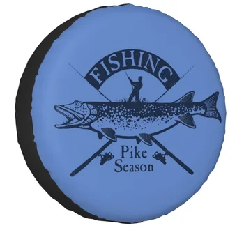 Калъф за резервна гума за риболов на щука, чанта за Suzuki Mitsubish, Защита на колелата на автомобила до fisherman Fish, аксесоари