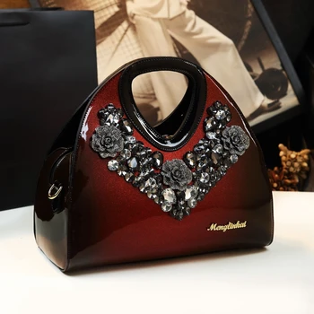 2023 Нова модерна чанта-скитник, Луксозни Дамски чанти от лачена кожа, чанти през рамо Дамски чанти през рамо с цветен дизайн