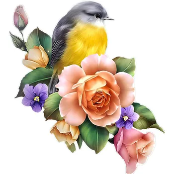 LYKX Красива колибри, ръчно рисувани, стикер с птици, за декорация на дома, стикер на тоалетна