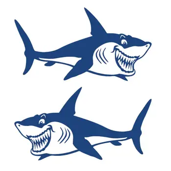 2 Част Забавна сладък етикети с участието на акула на каяк за риболов, Стикер за лаптоп