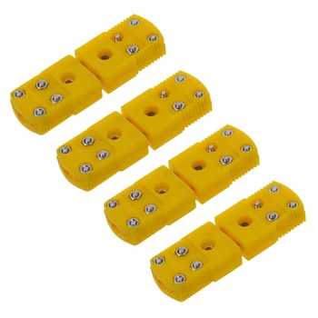 JFBL Hot 4X Комплект конектори за термодвойка тип K с жълт пластмасов корпус