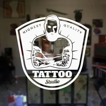 Студио За Татуировки Стикер На Стената На Татуировка-Магазин Знак Лого, Плакат Дизайн Студио Вратата Прозорец Vinyl Стикер Стенни Картини За Подарък Декор F871