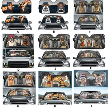 За U-образни КОНСТРУКЦИИ Забавно куче Водач сенника на предното стъкло на автомобила Сгъваеми слънчеви очила