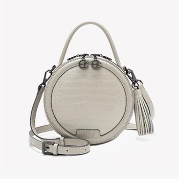 2023 Нови дамски чанти луксозна марка, висококачествени чанти от естествена кожа, модни кръгла чанта, чанта, изработена от естествена телешка кожа, дамски чанта