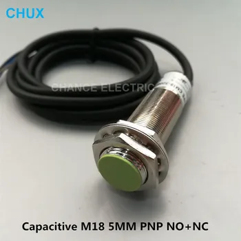 Капацитивен сензор за близост PNP 0-5 мм Сензор за близост за откриване на Flush NO + NC CM18-5-DPC Капацитивен сензор за близост M18