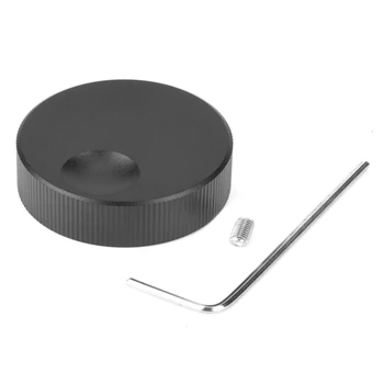 6 mm Отвор Черно Солидна Алуминиева Масивна Дръжка за Управление Потенциометром на Звука Матиран Универсален Удобен Алуминий 32x13 мм