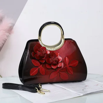Луксозни Модерни дамски чанти от естествена кожа с цветя, чанта-месинджър за мама на рамото 2024, нови Елегантни Дамски преносими чанти-тоут