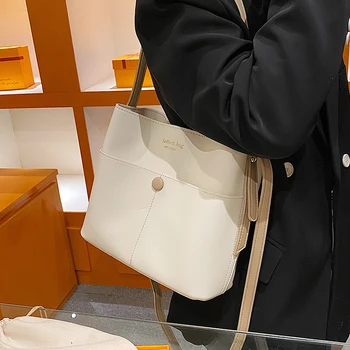 Нови дамски чанти през рамо Корея ежедневни модерна чанта-месинджър от изкуствена кожа, дамски проста чанта през рамо за пътуване до работа