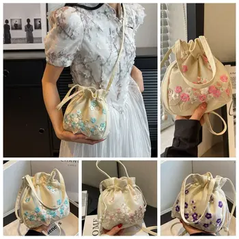 Аксесоари Hanfu в Древен китайски стил, ръчна Бродерия, Чанта за експозиции, женствена чанта през рамо с цветя модел