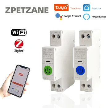 Автоматичен Прекъсвач на HRISTO ZigBee Wifi С Дозатор За Smart home 1P 1-63A DIN-Рейк Безжично Дистанционно Управление Control APP