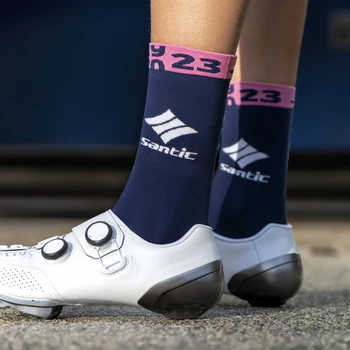 Чорапи за колоездене Santic Велосипедни чорапи Професионален екип МТВ Велосипед Спортни чорапи Висока Еластичност, впитывающая влагата Азиатски Размер