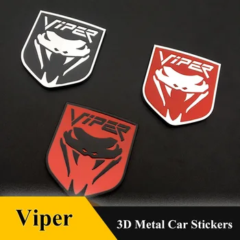 3D метален стикер с логото на Viper Иконата в багажника на колата Стикер на радиаторна решетка Хромиран автомобилен стайлинг за Dodge Charger Caliber Аксесоари за пътуване