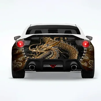 Абстрактна боя Дракон, обвивка за задната част на автомобила, автомобилни стикери Стикер за автомобил, креативна стикер, Промяна на външния вид на купето, декоративни стикери