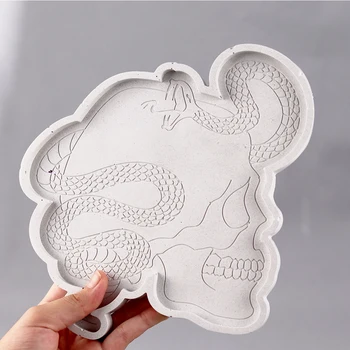 Тава във формата на змийско черепа Силиконова форма за мазилки-ръчно изработени 