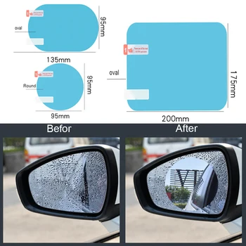 1 Чифт Фолио за огледала за обратно виждане на Автомобила На Странично Стъкло Непромокаемая Прозрачен филм 2 елемента Защитен Стикер за огледало за обратно виждане с защита срещу Замъгляване