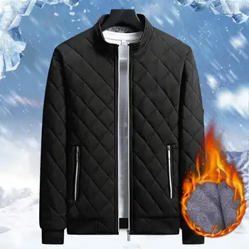 Есенно-зимно яке за Мъже ромбовидным модел, ежедневни яке върху руното лигавицата, Мъжки Модни дрехи 2023, Приталенное палто