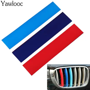 Автомобилна стикер ивица, стикер върху решетката на радиатора, 3 М-цветен, подходящ за авточасти серия на BMW, ленти на предния приключване на колата, светоотражающая стикер за декорация
