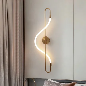 Креативни led монтиран на стената лампа за дневна, украса прикроватной нощни шкафчета за спалня в скандинавски стил, нощна светлина за модел стая, линийка за хранене на закрито