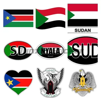 Автомобилни стикери с националния флаг на Судан, Украси на автомобили, стаи, шкафове, бюра, компютър, стикер на велосипед Винил водоустойчив материал