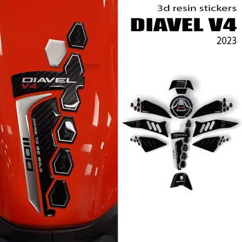 2023 Diavel V4 резервоар за тампон Аксесоари за мотоциклети 3D Стикер от епоксидна смола Защитен комплект за Ducati Diavel V4 2023-