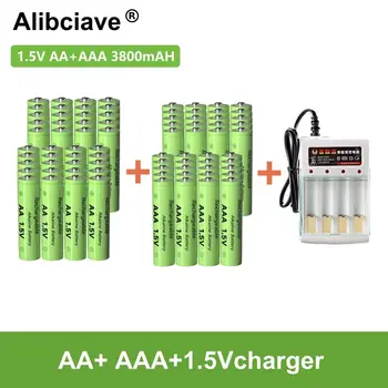 Alibciave 100% Оригинална Акумулаторна батерия 1.5 V AA + AAA NI-MH 1.5 V акумулаторна батерия за часовници, мишки, компютри, играчки и така нататък + Зарядно устройство